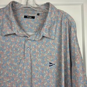 Breezy Golf Mens 5XL Aqua Fish Shrimp Crab Print Short‎ Sleeve Polo